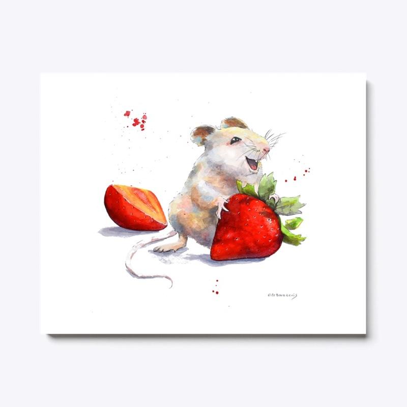 Mouse and Strawberries